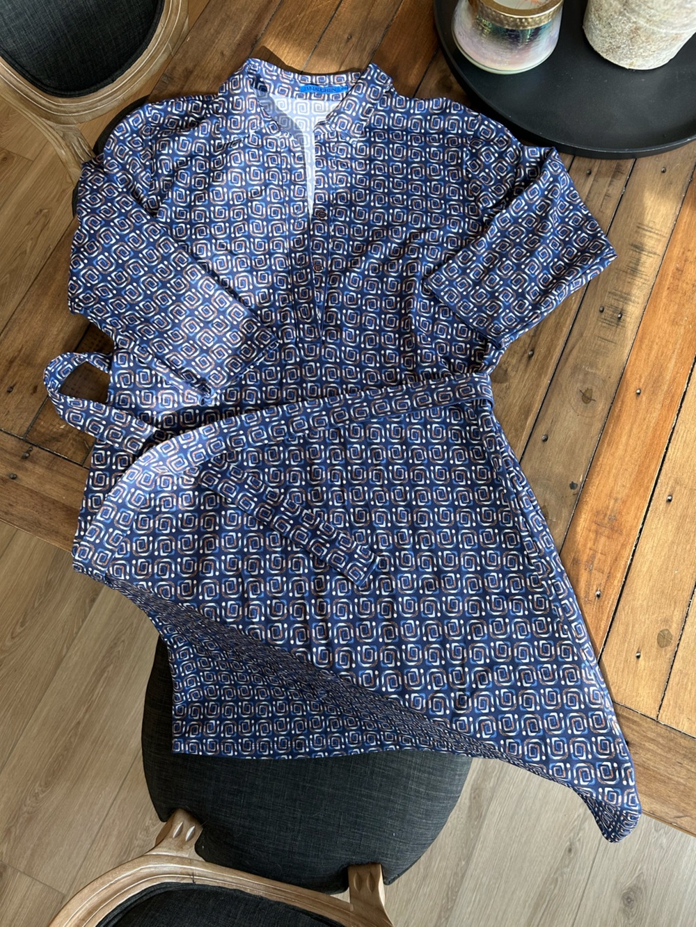 NWOT J.McLaughlin In the Wild Geo Calla Long Sleeve Navy Dress XL - Picture 5 of 14